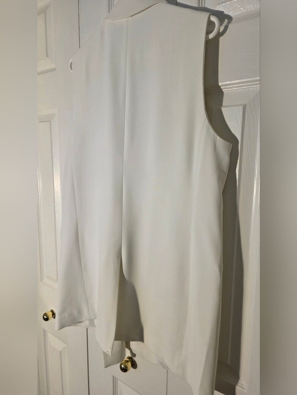 H&M Cream Double-Breasted Sleeveless Blazer Vest Size Medium - Picture 8 of 8